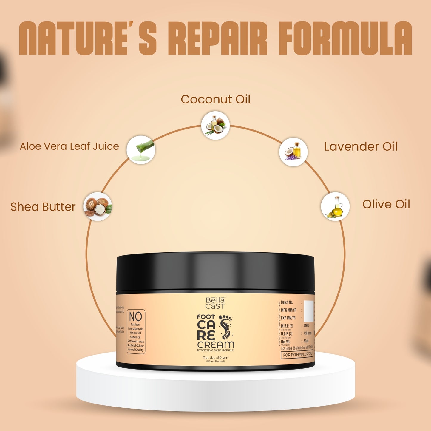 Foot Care Cream for Cracked Heels & Dry Feet – Deep Moisturizing Repair Formula