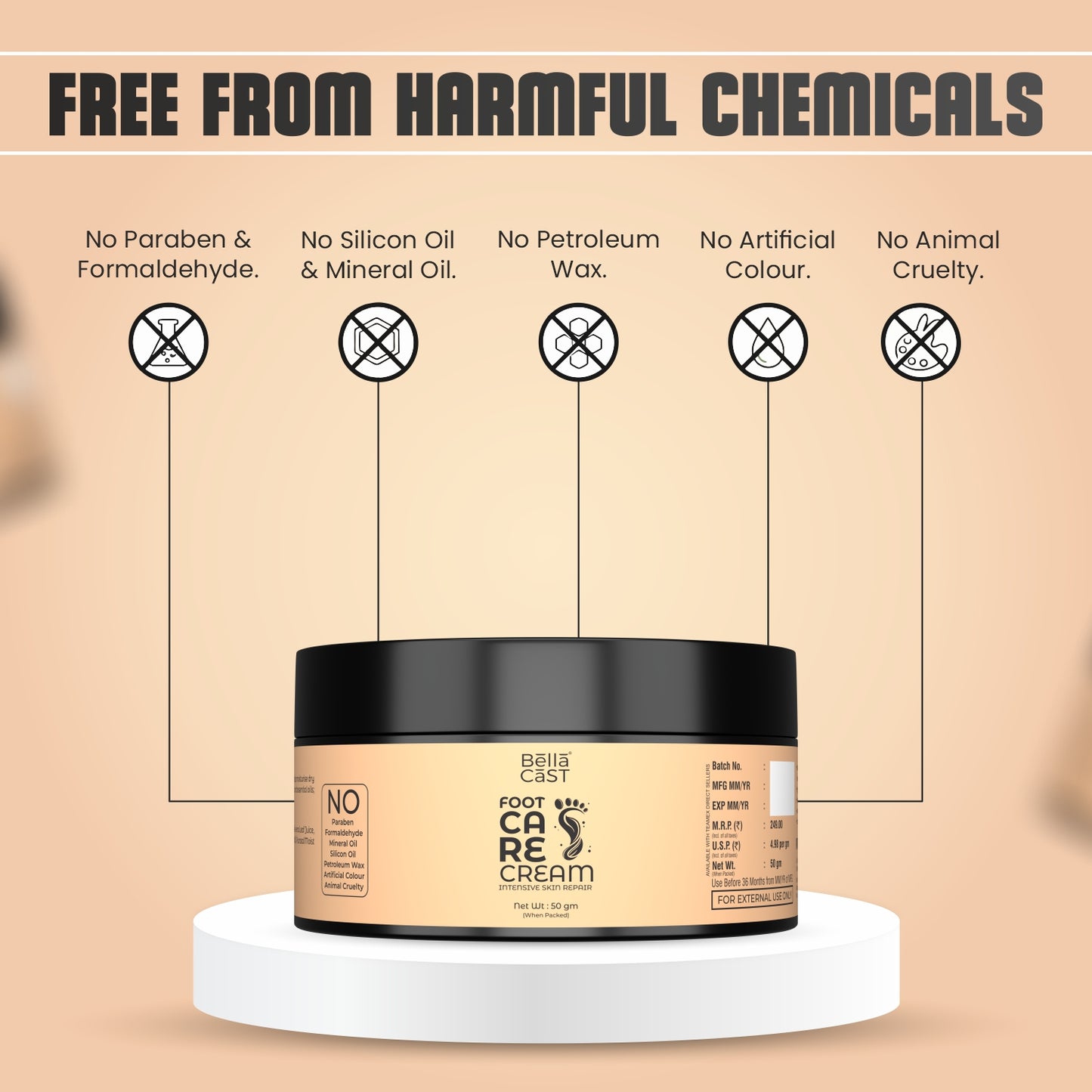 Foot Care Cream for Cracked Heels & Dry Feet – Deep Moisturizing Repair Formula