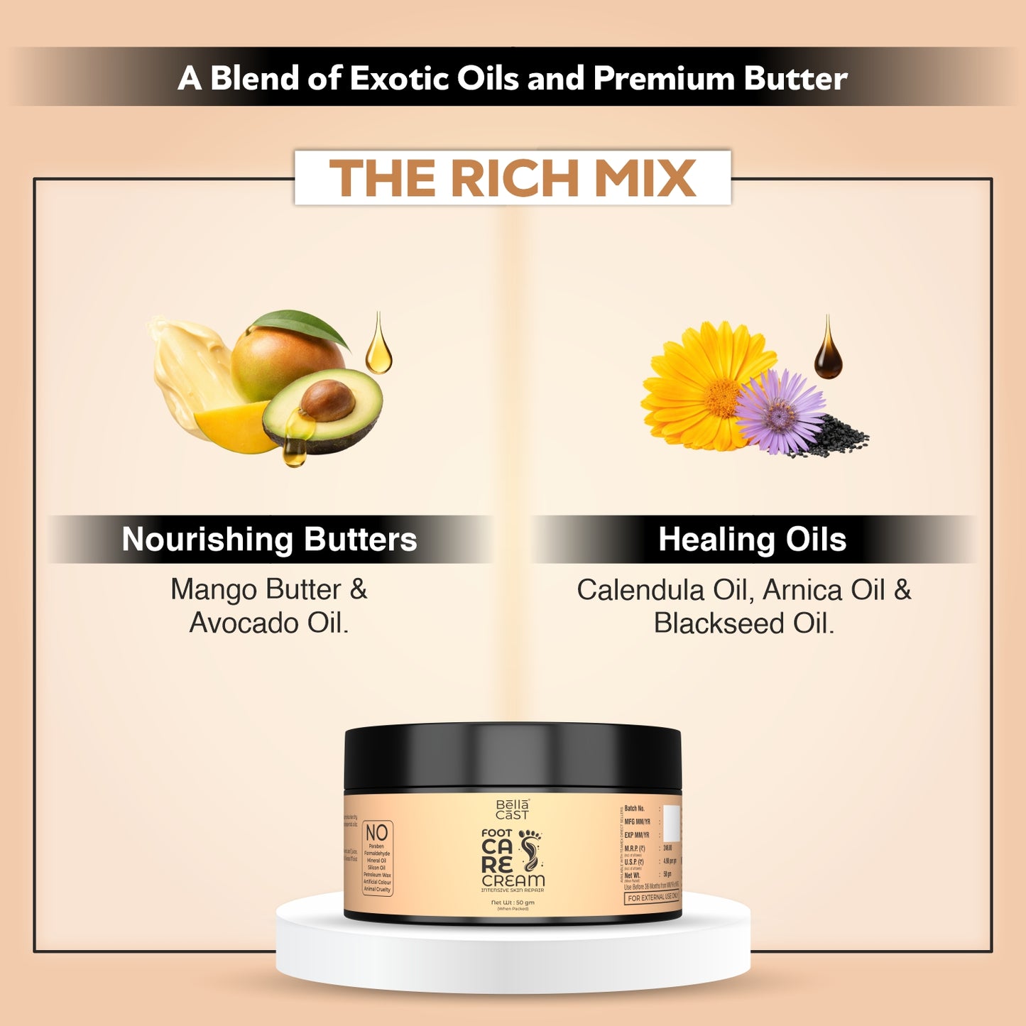 Foot Care Cream for Cracked Heels & Dry Feet – Deep Moisturizing Repair Formula