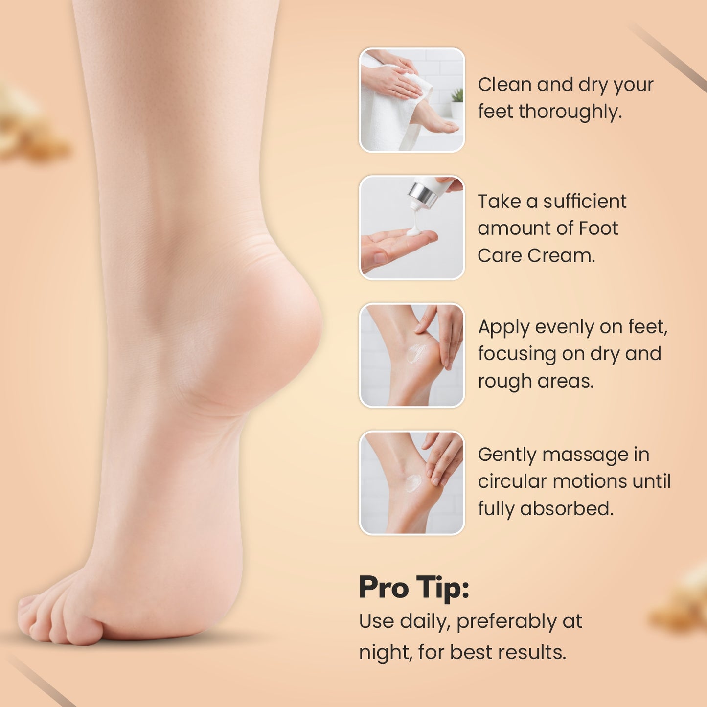 Foot Care Cream for Cracked Heels & Dry Feet – Deep Moisturizing Repair Formula