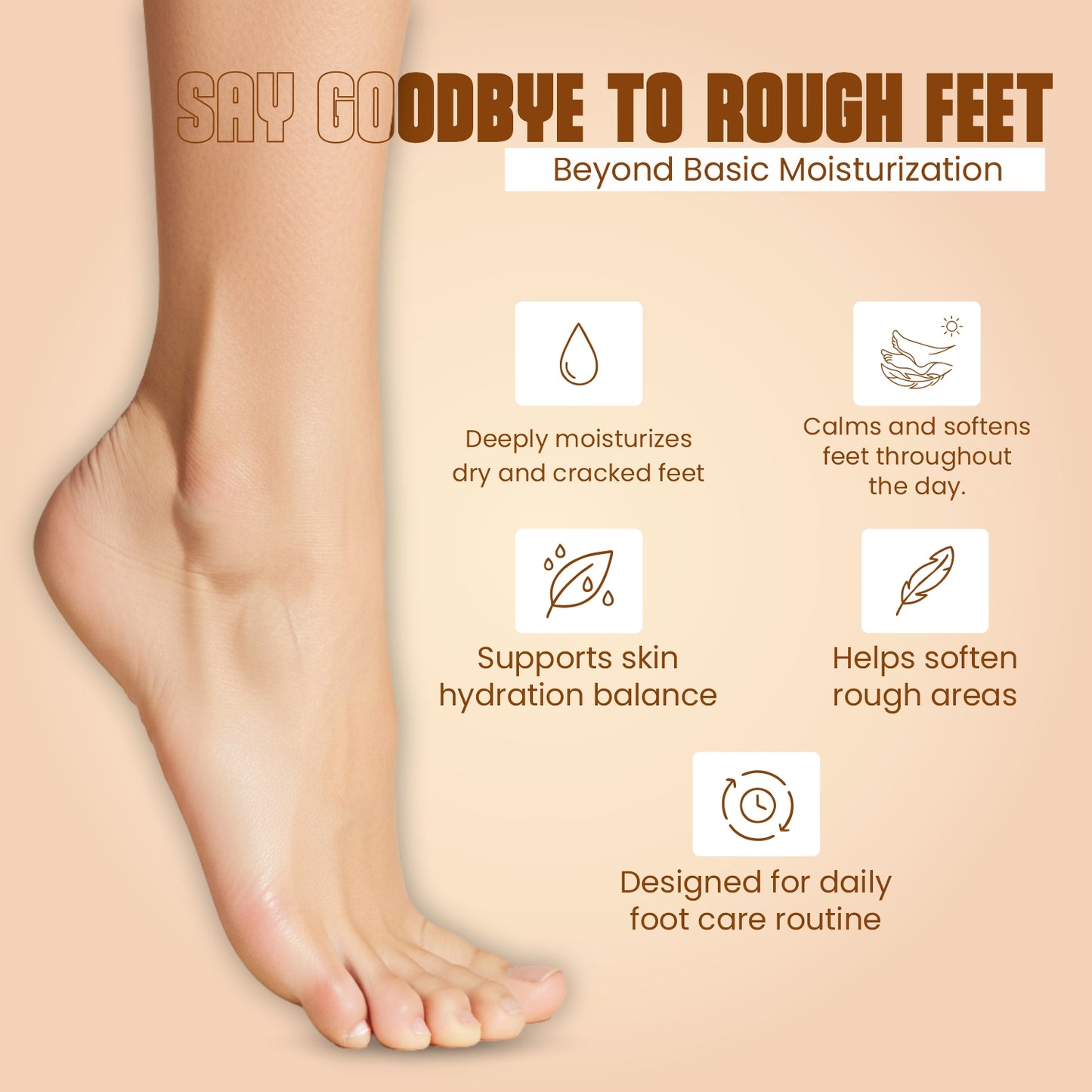 Foot Care Cream for Cracked Heels & Dry Feet – Deep Moisturizing Repair Formula