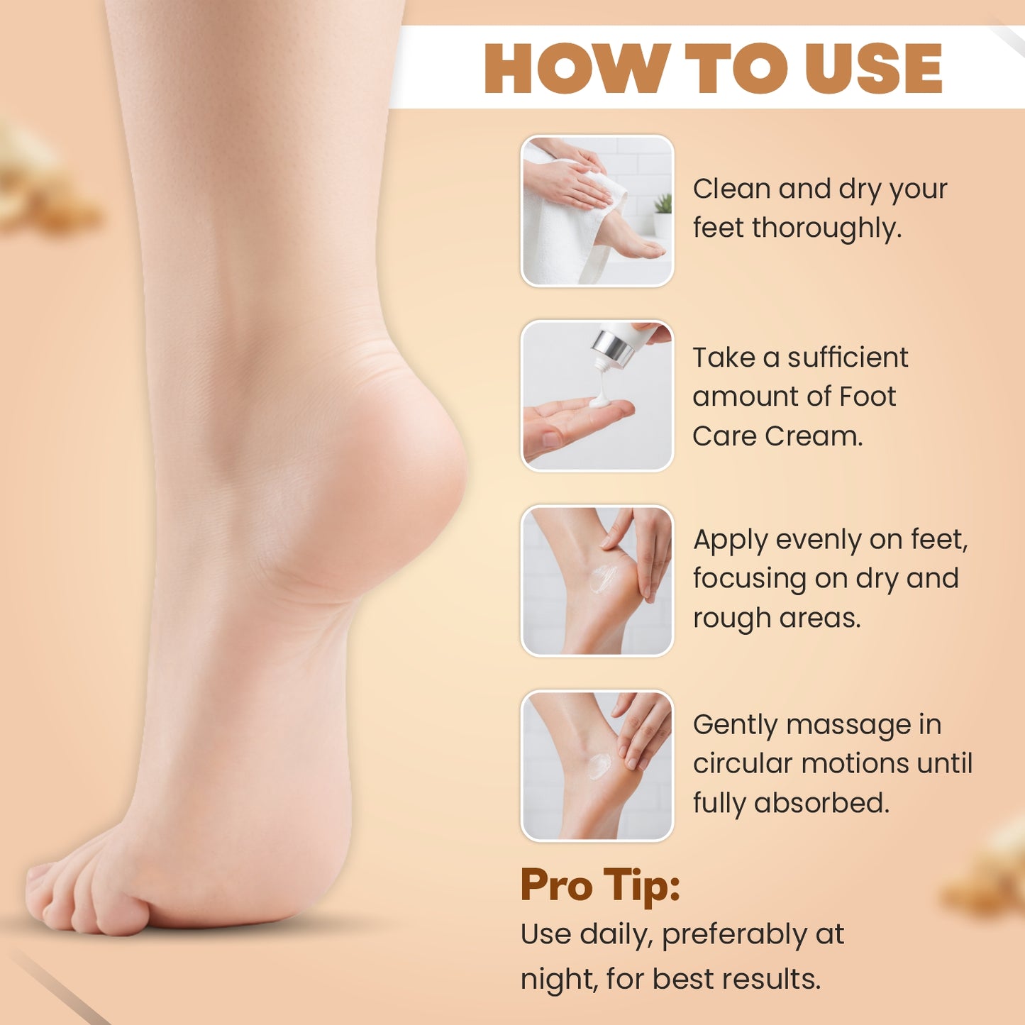 Foot Care Cream for Cracked Heels & Dry Feet – Deep Moisturizing Repair Formula