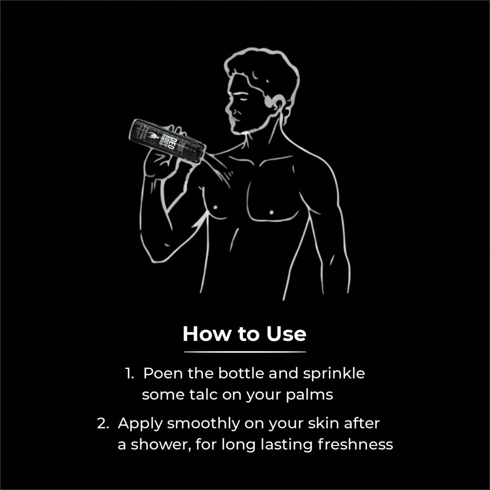BellaCast Hydra Energy Deo Body Powder for Men – Long-Lasting Freshness & Odor Control (100g)