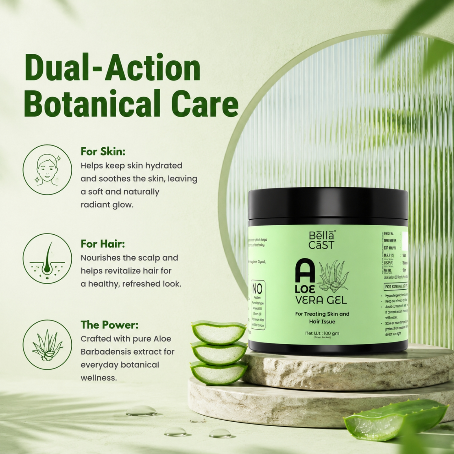 Aloe Vera Gel For Skin And Hair Care