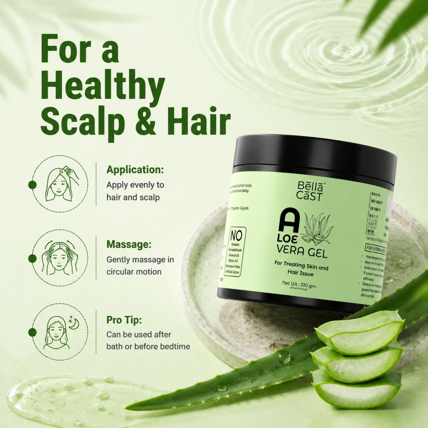 Aloe Vera Gel For Skin And Hair Care