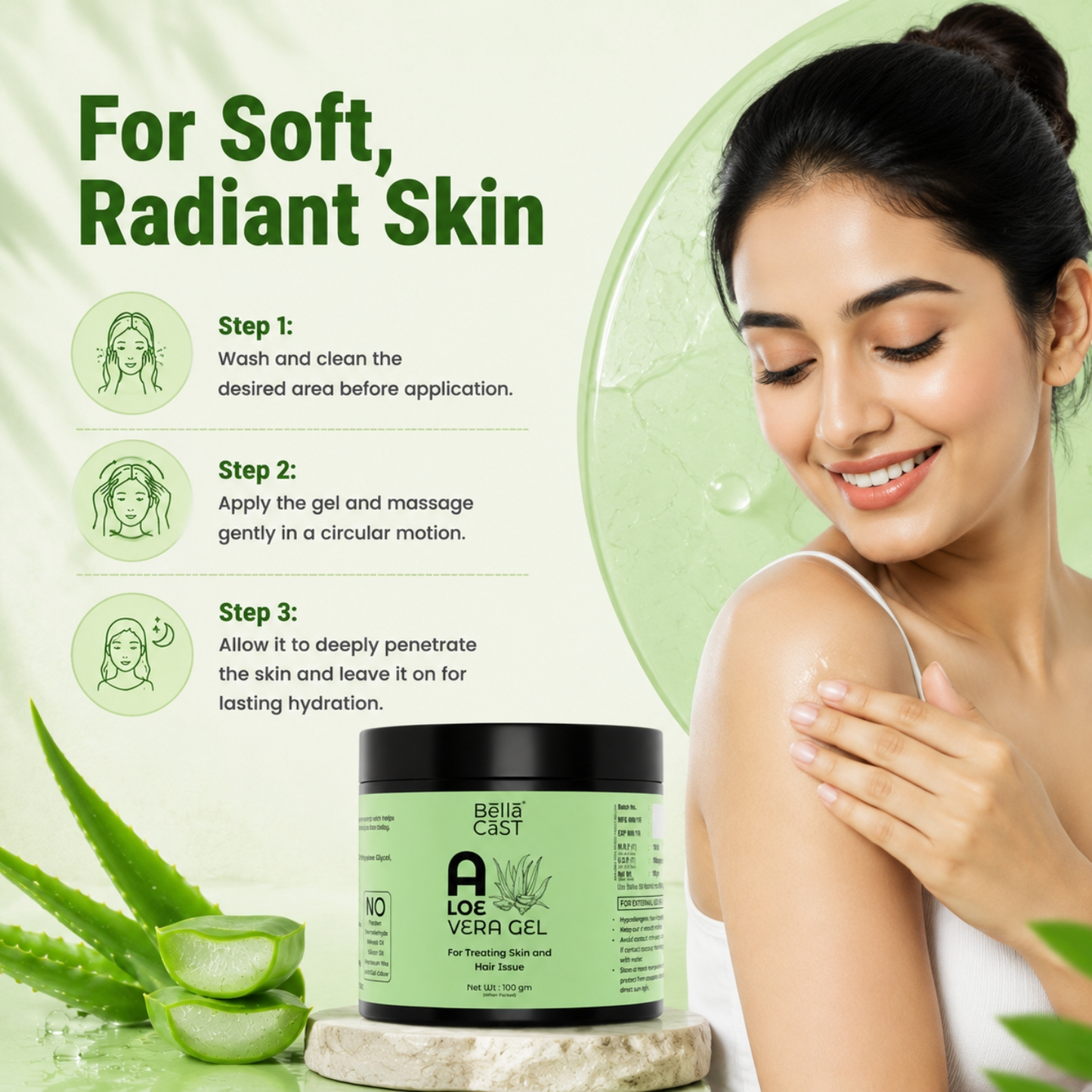 Aloe Vera Gel For Skin And Hair Care