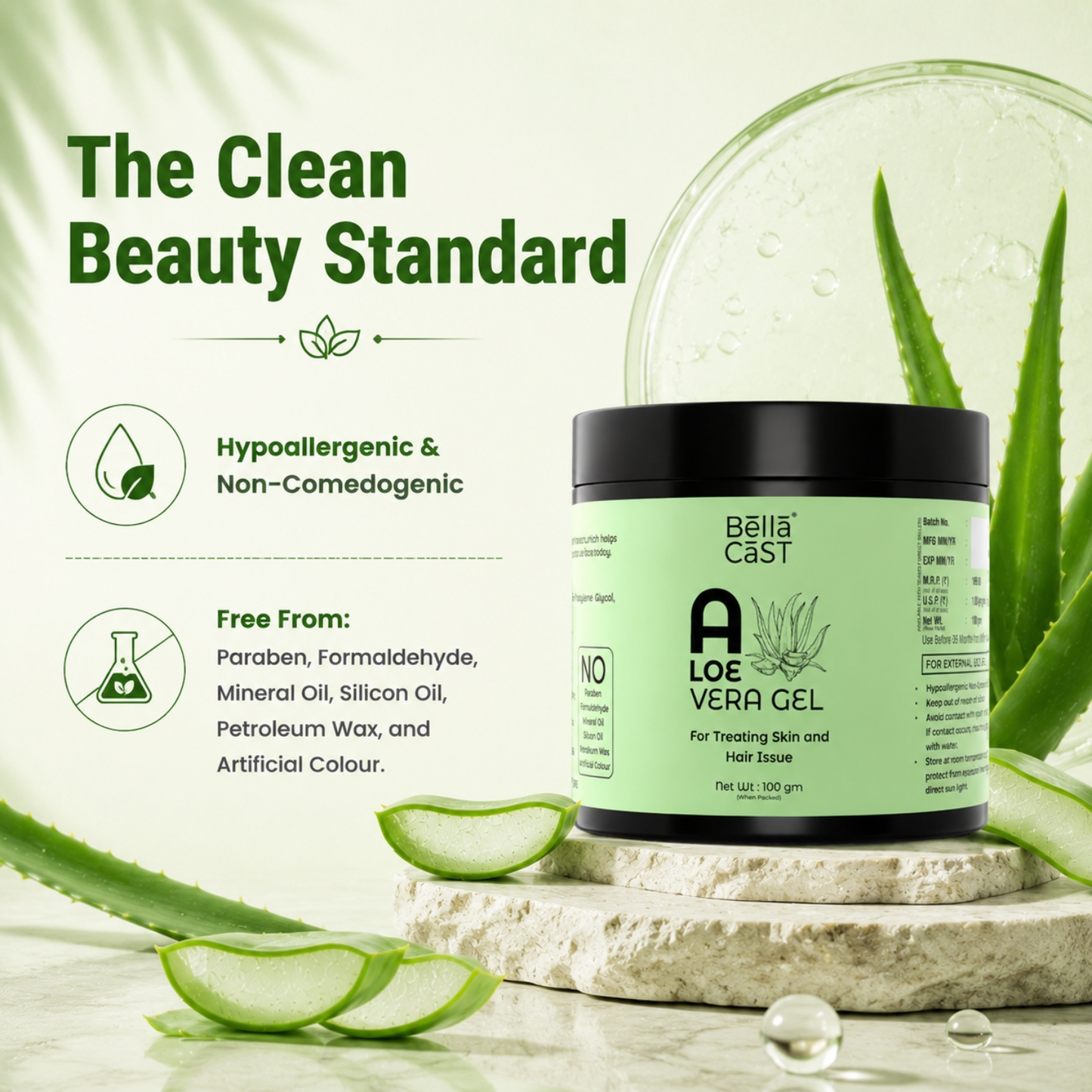 Aloe Vera Gel For Skin And Hair Care