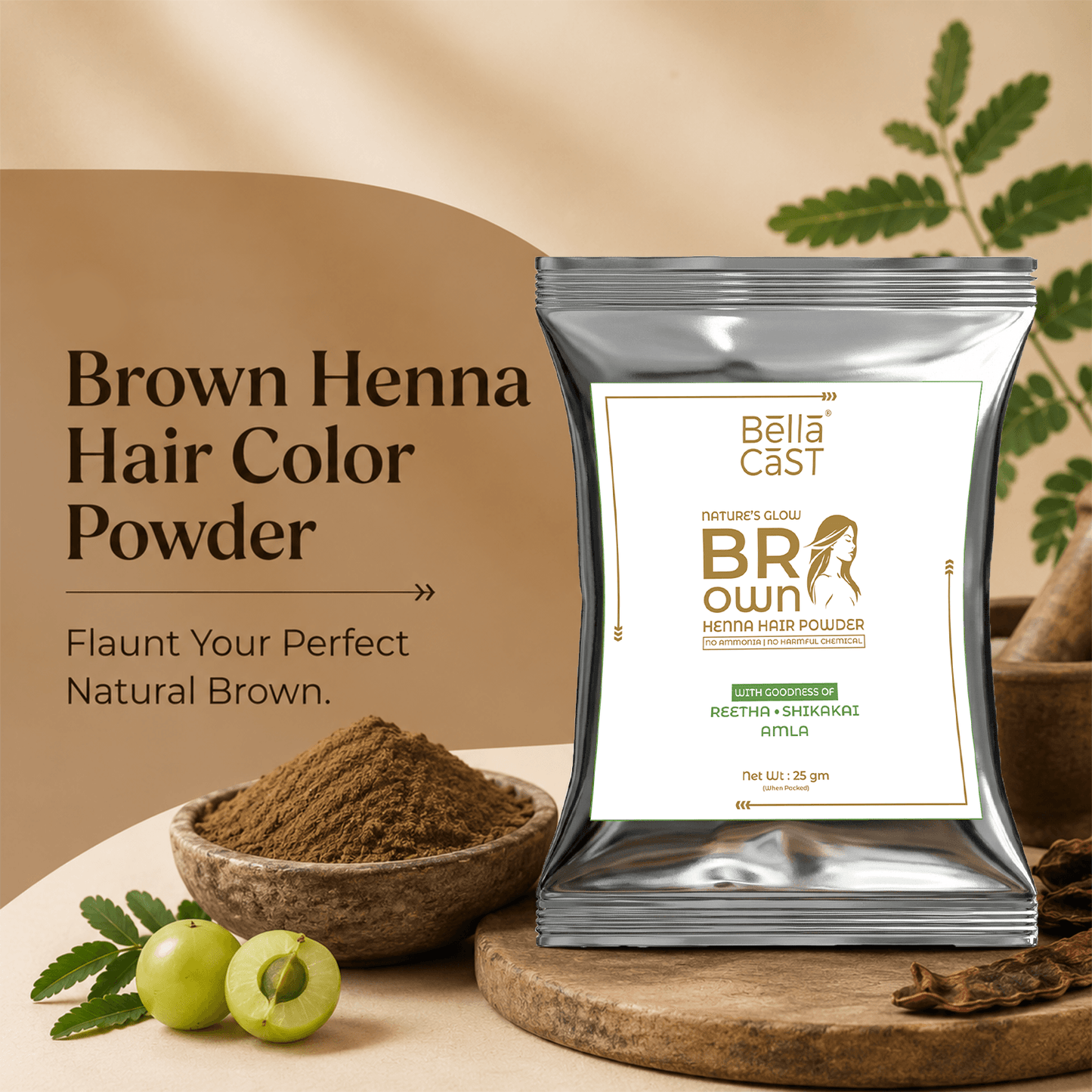 Brown Henna Hair Color Powder