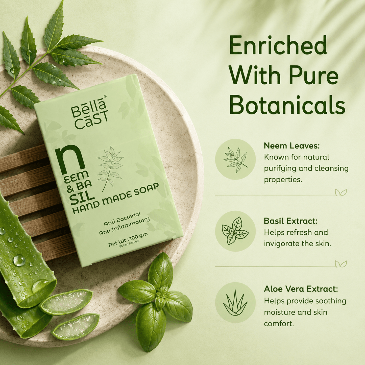 Neem & Basil Handmade Soap