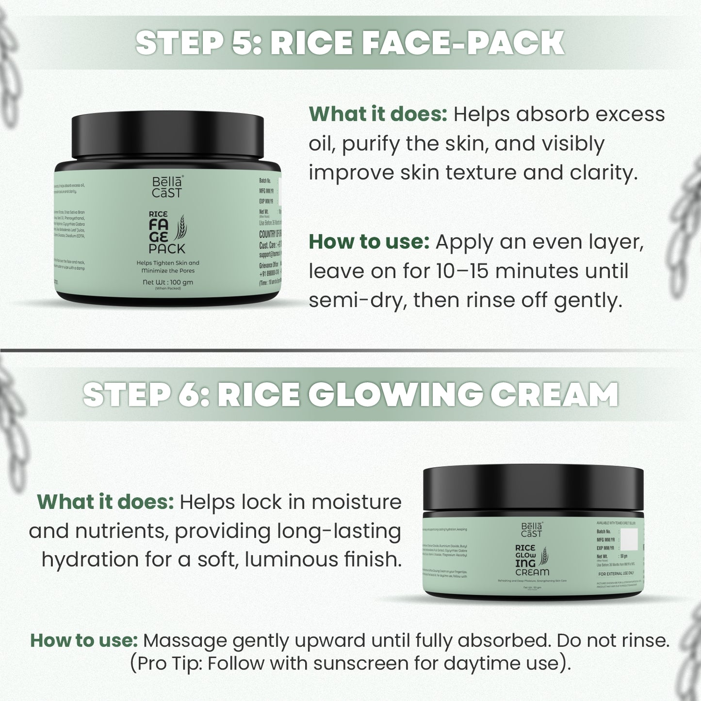 Bellacast Rice Face Pack & Glowing Cream