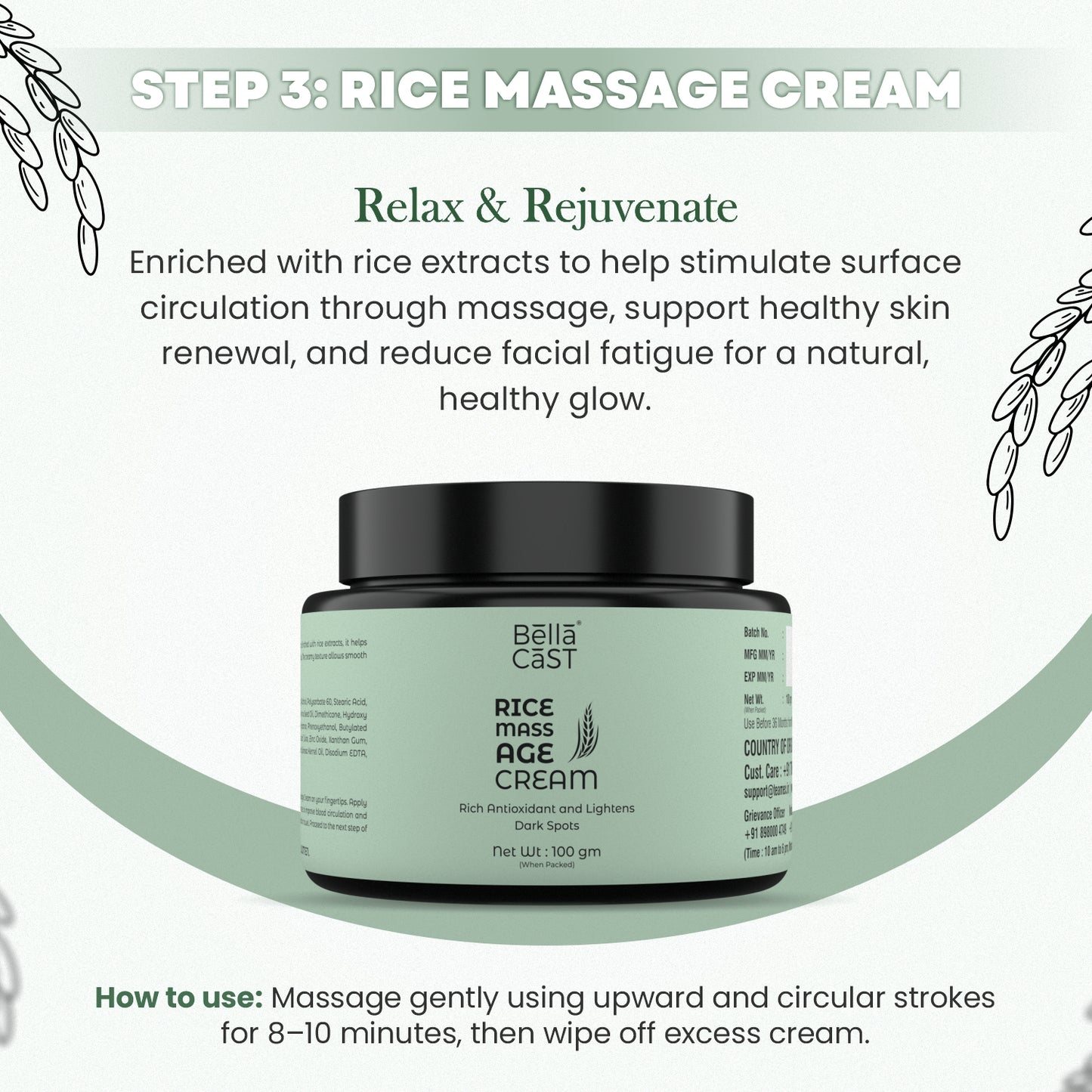 Bellacast Rice Massage Cream Relax & Rejuvenate