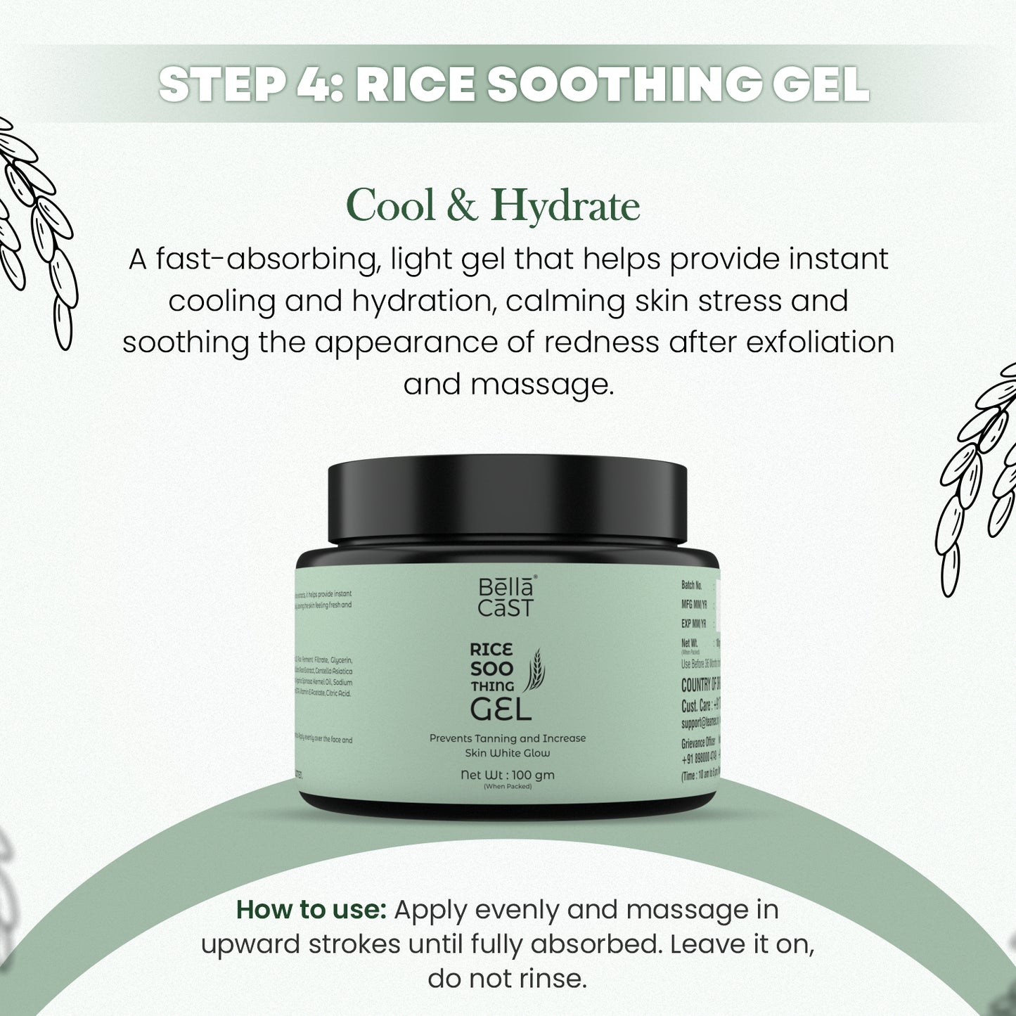 Bellacast Rice Soothing Gel Cool & Hydrate Your Skincare
